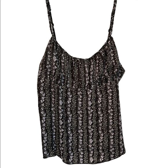 FREE PEOPLE Donna Printed Spaghetti Straps Black Cami Top.Size M - Picture 5 of 14